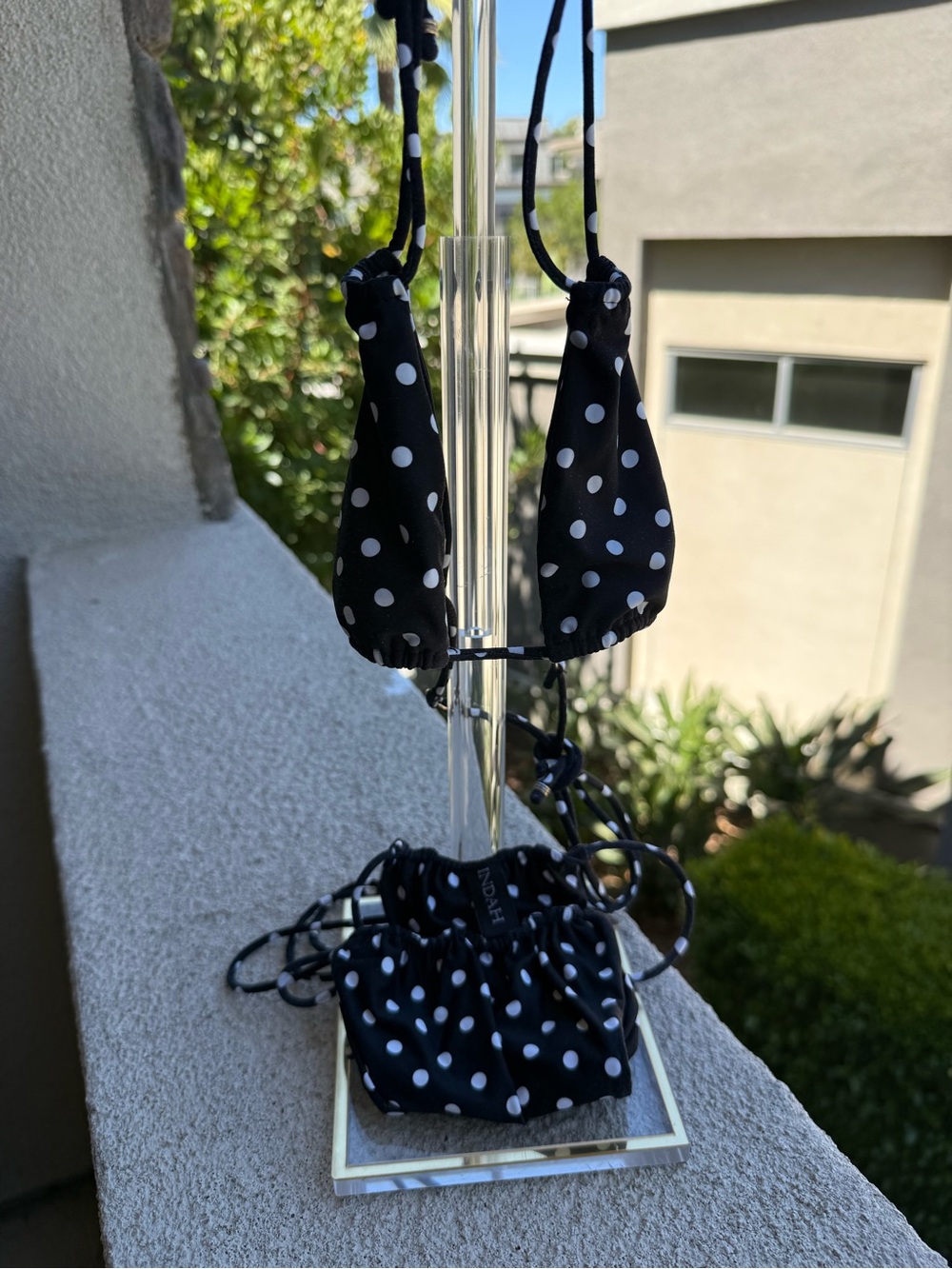 Indah polka dot domino bikini set